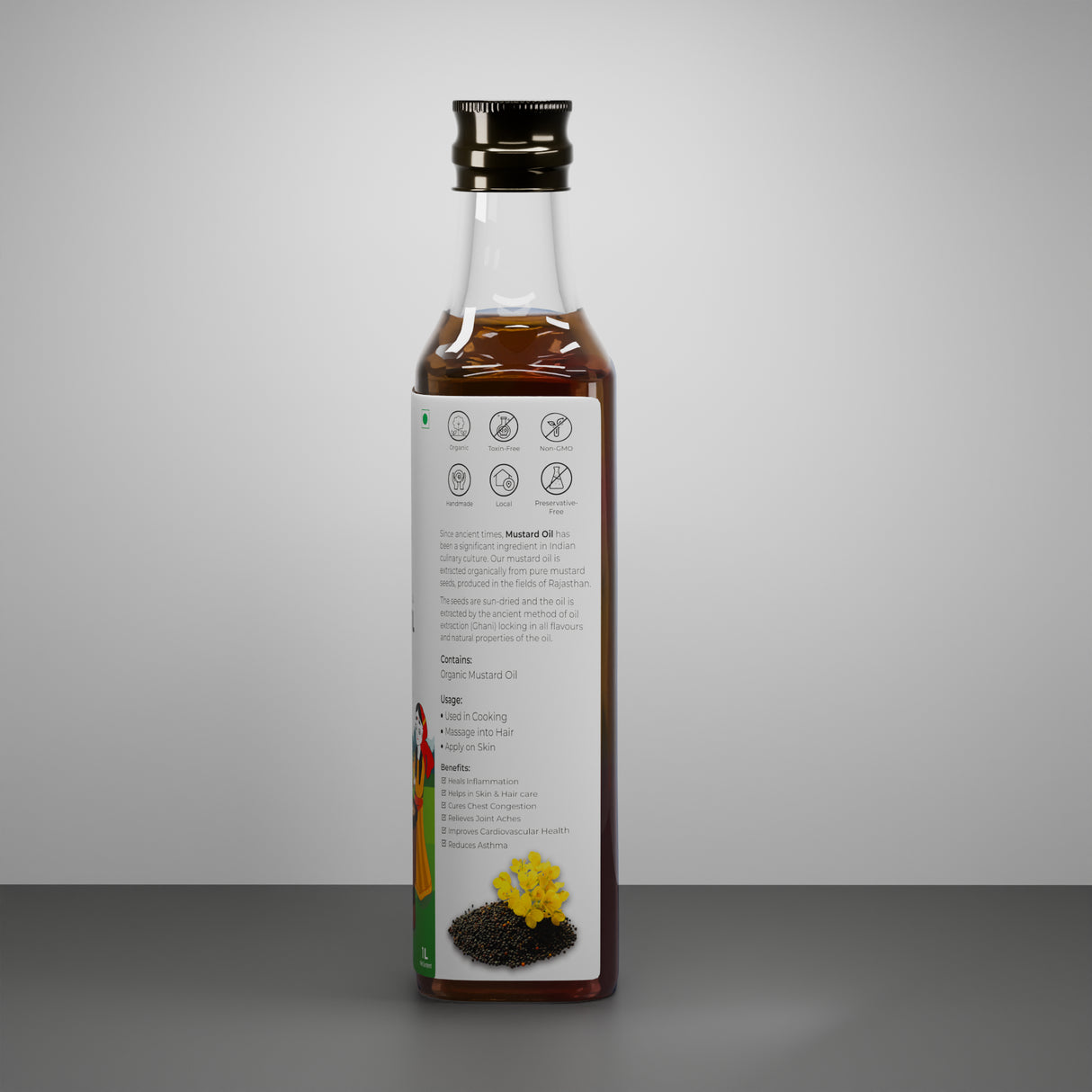 Organic Mustard Oil (Bull Driven Kachi Ghani)