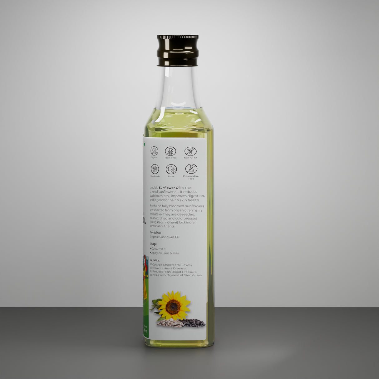 Organic Sunflower Oil (Bull Driven Kachi Ghani)