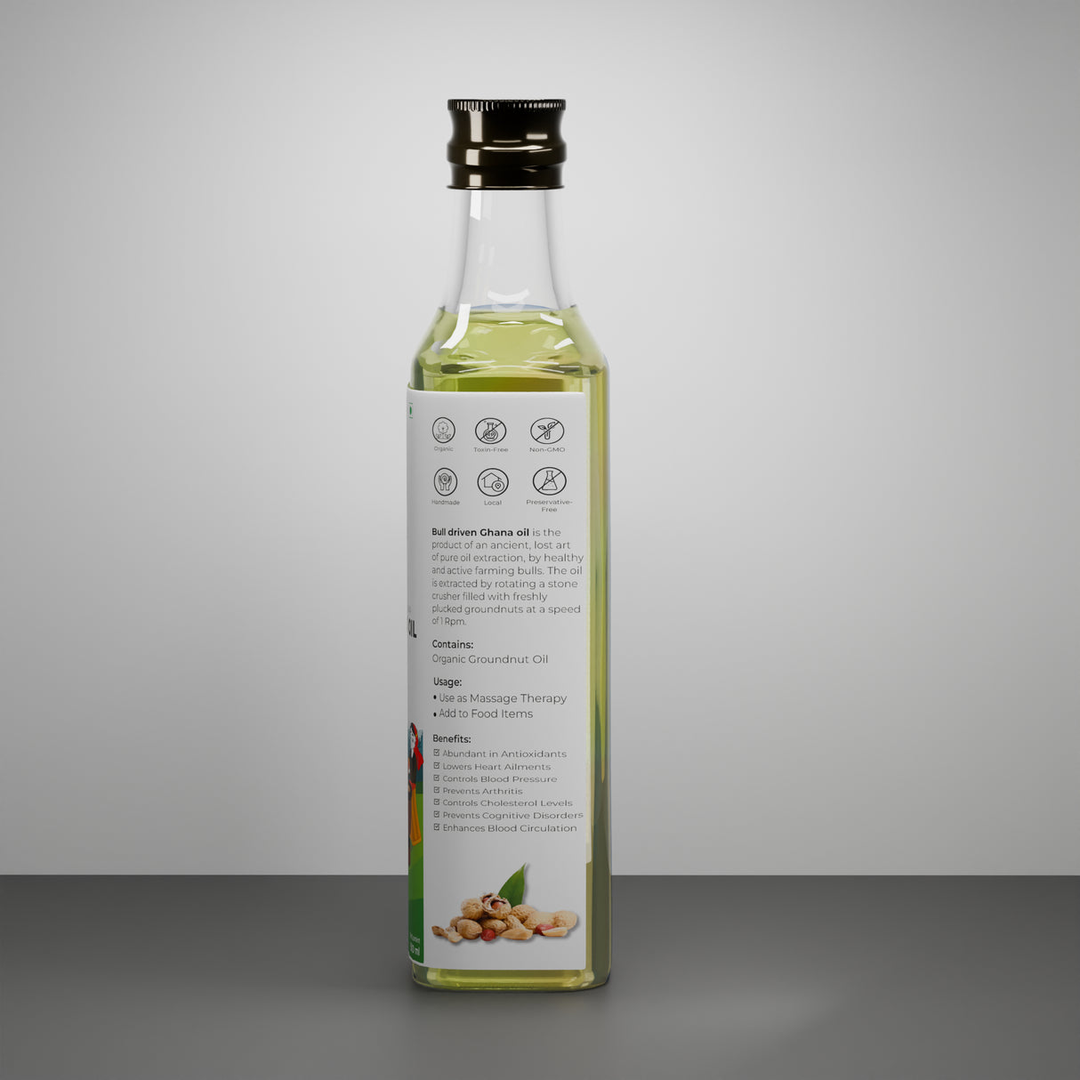 Organic Groundnut Oil (Bull Driven Kachi Ghani)