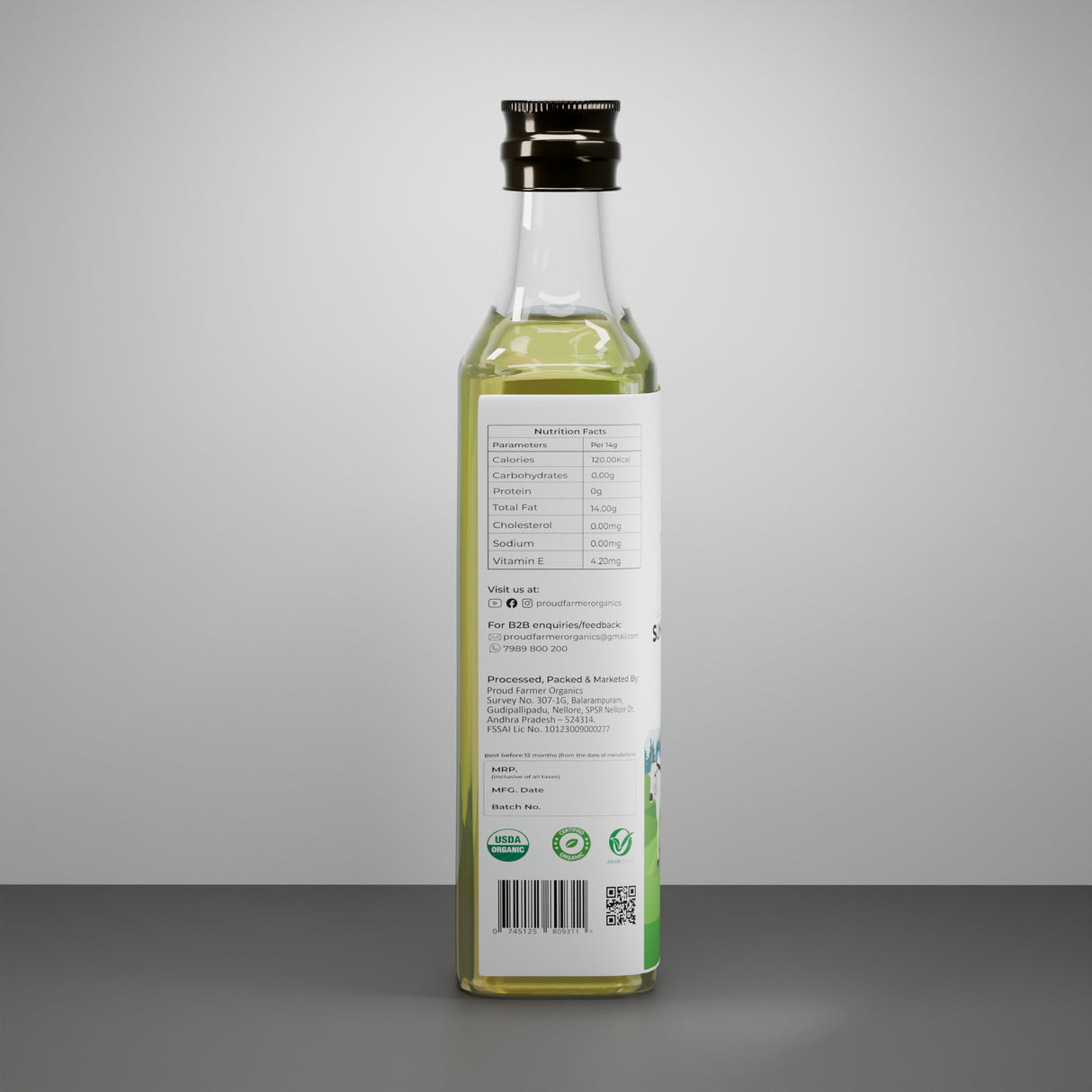 Organic Sunflower Oil (Bull Driven Kachi Ghani)