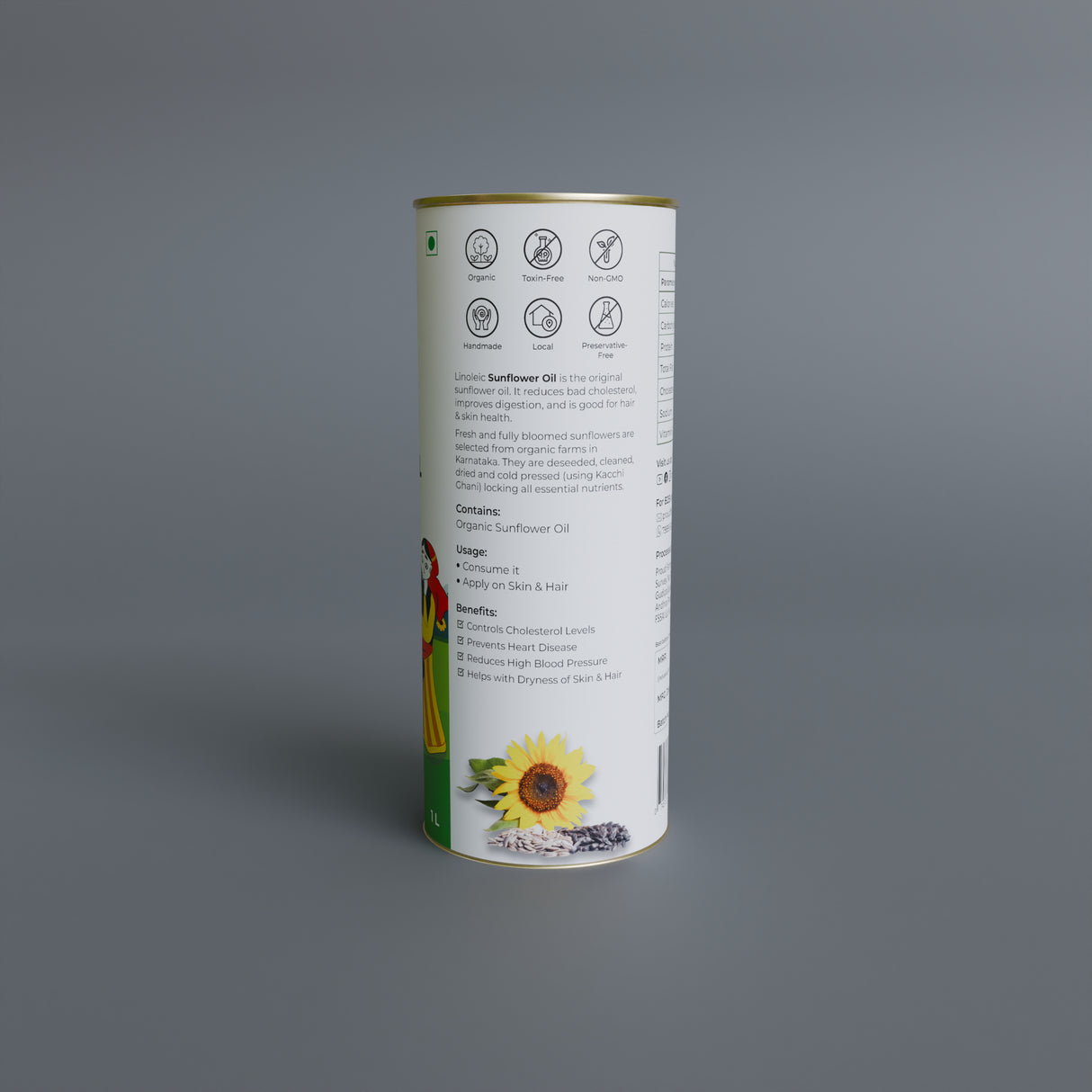 Organic Sunflower Oil (Bull Driven Kachi Ghani)