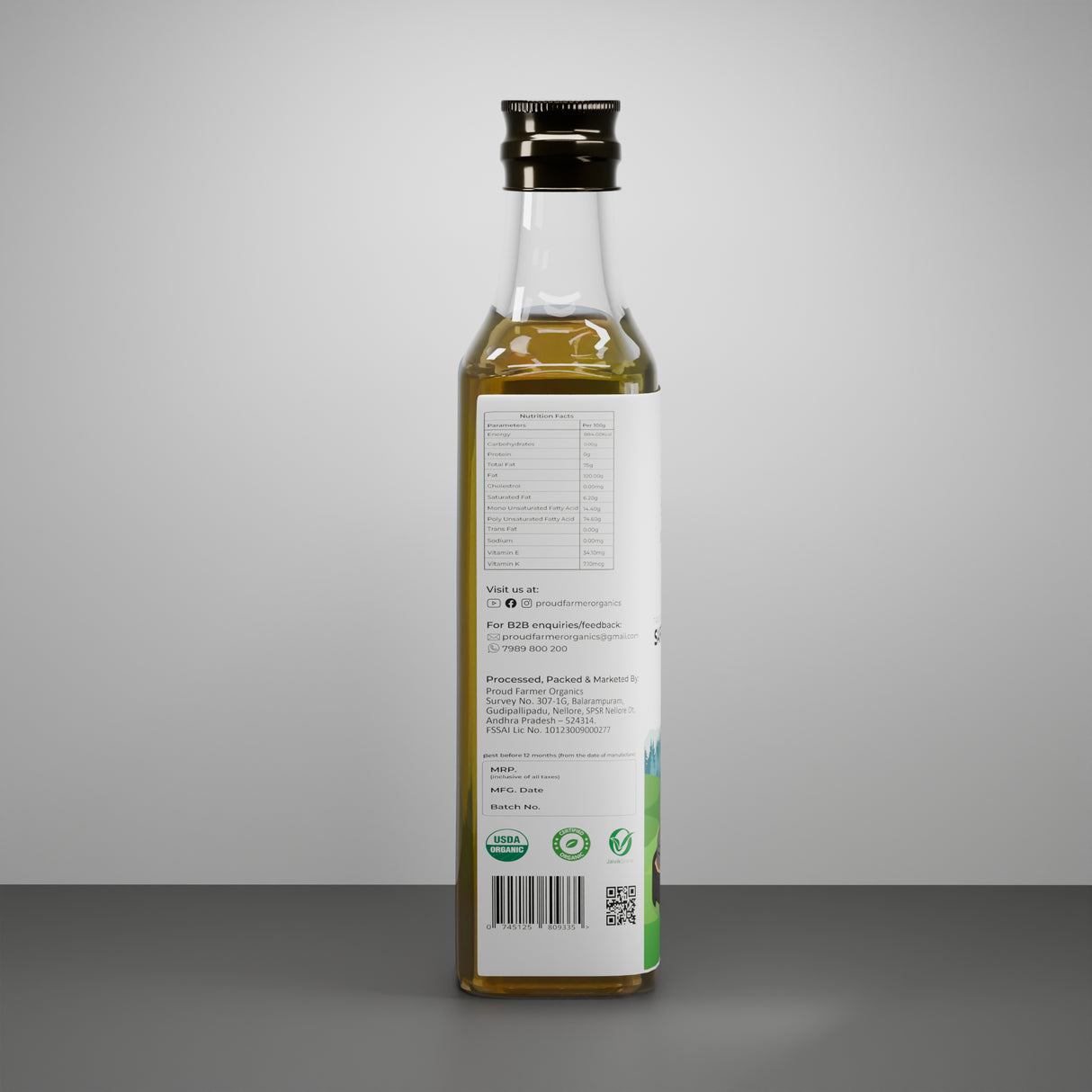 Organic Safflower Oil (Traditional Process)