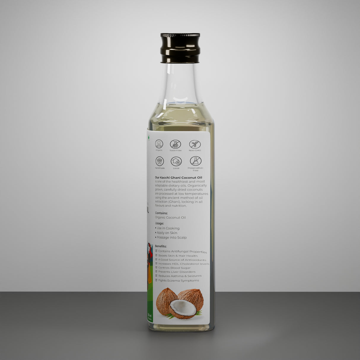 Organic Coconut Oil (Bull Driven Kachi Ghani)