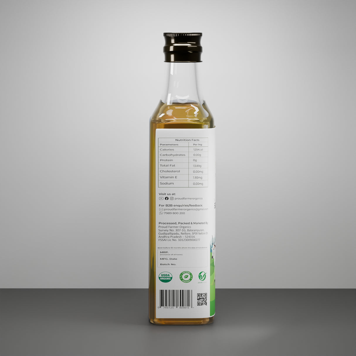 Organic Sesame Oil (Bull Driven Kachi Ghani)