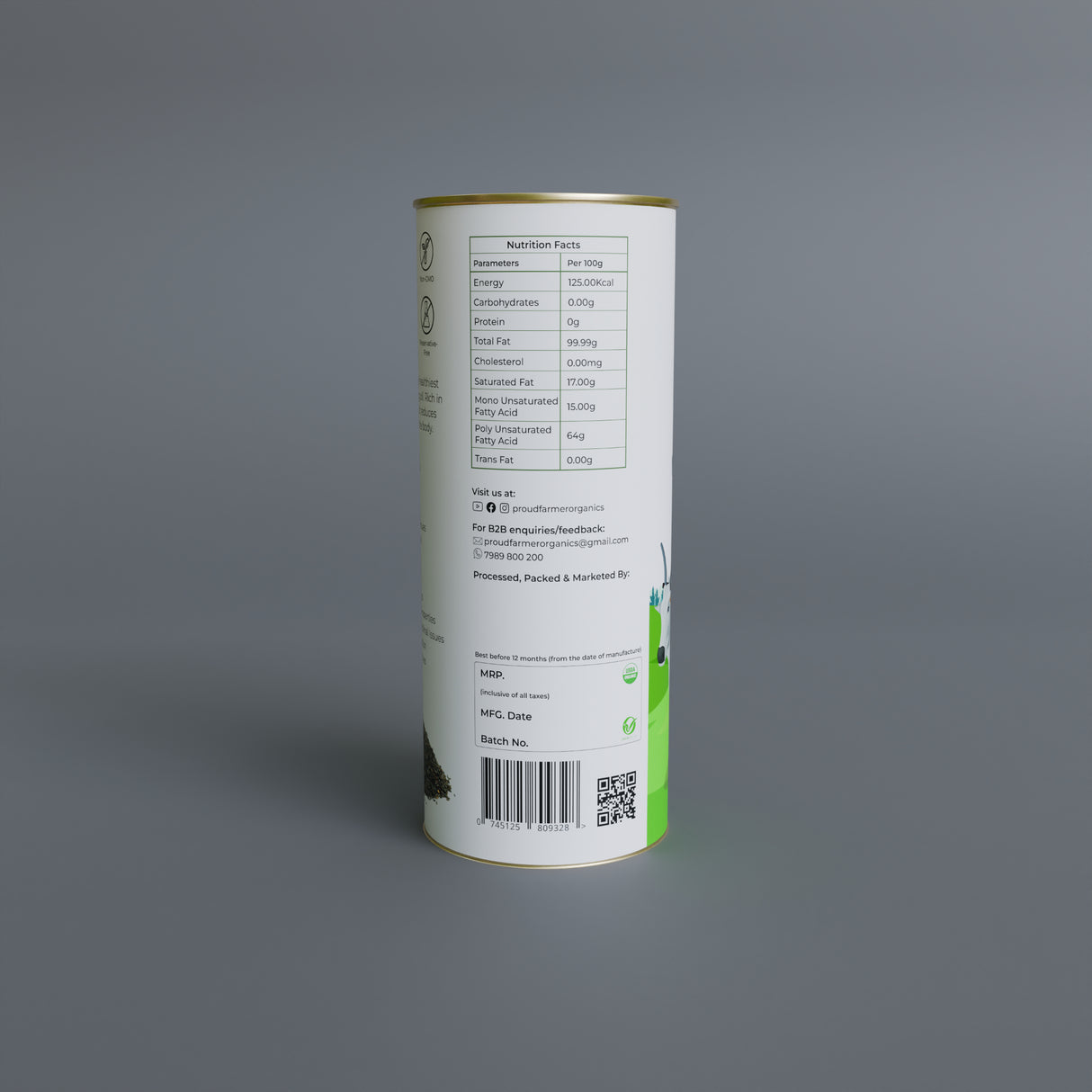 Organic Niger Seed Oil (Bull Driven Kachi Ghani)