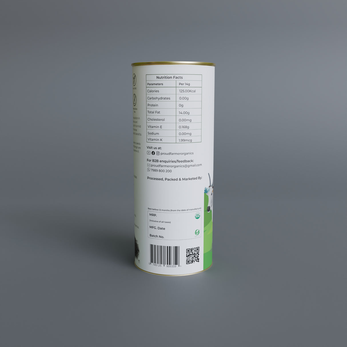 Organic Sesame Oil (Bull Driven Kachi Ghani)