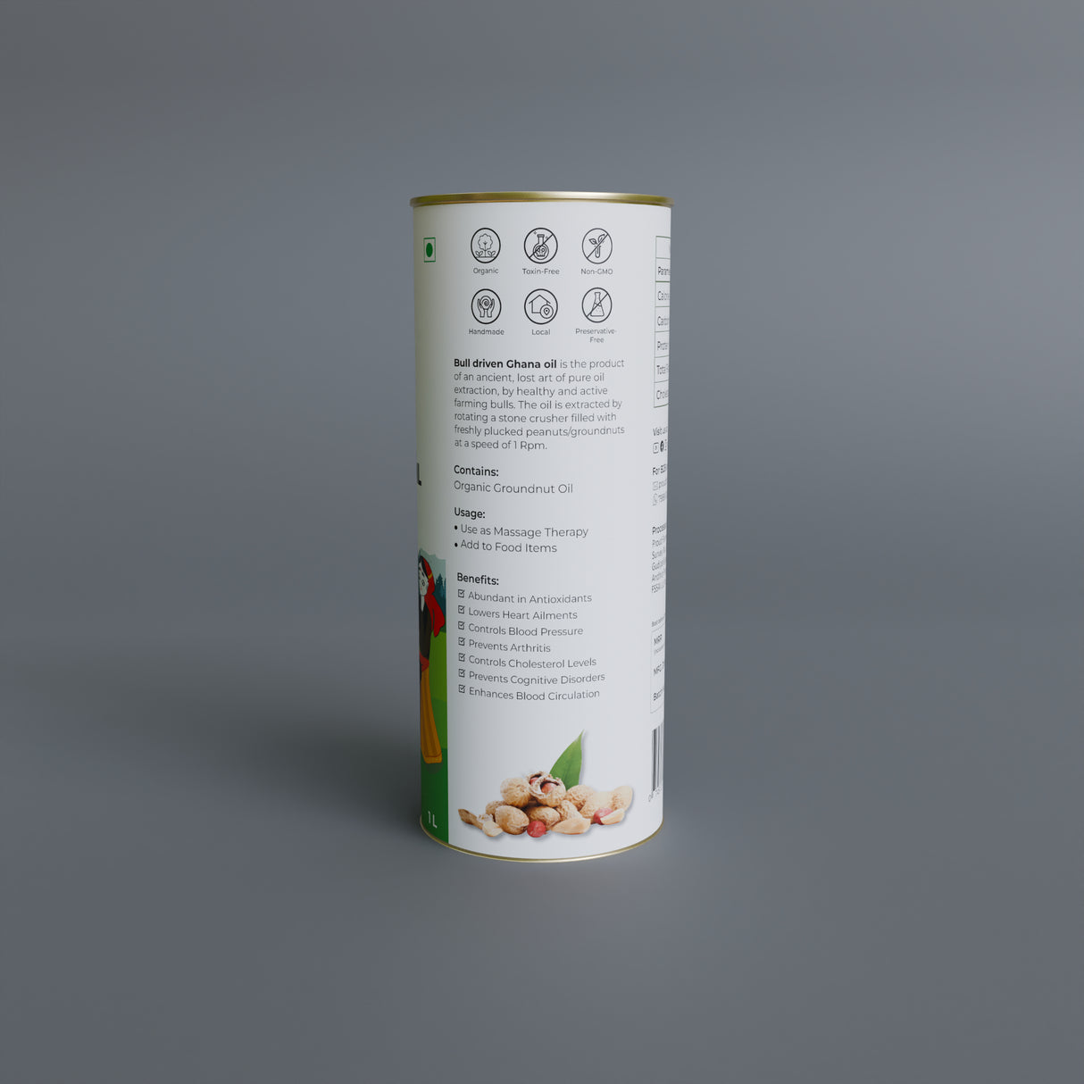 Organic Groundnut Oil (Bull Driven Kachi Ghani)