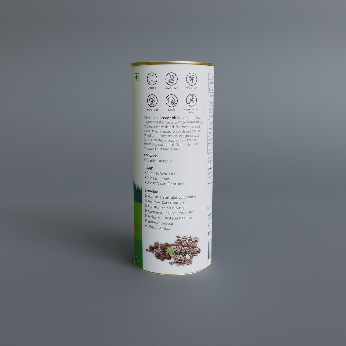 Organic Castor Oil (Traditional Process)