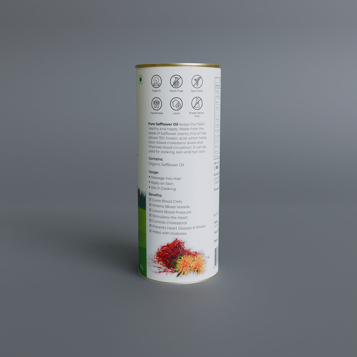 Organic Safflower Oil (Traditional Process)