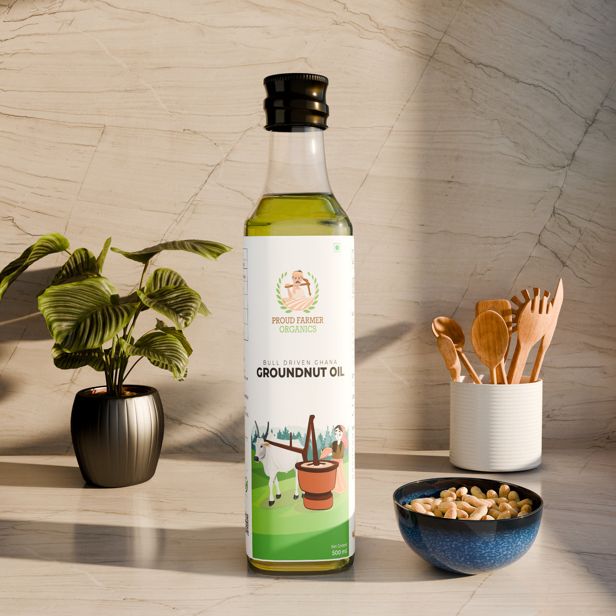 Organic Groundnut Oil (Bull Driven Kachi Ghani)